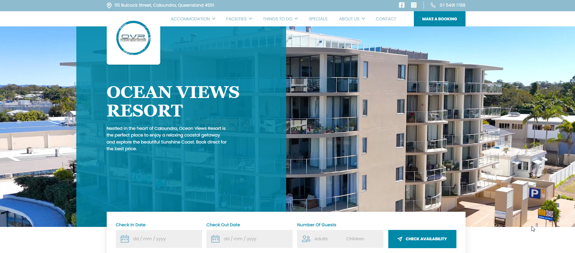 Ocean View Resort Website